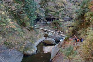 袋田の滝 紅葉の時期 吊り橋