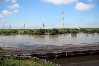 50年に一度の大雨 利根運河 江戸川河口